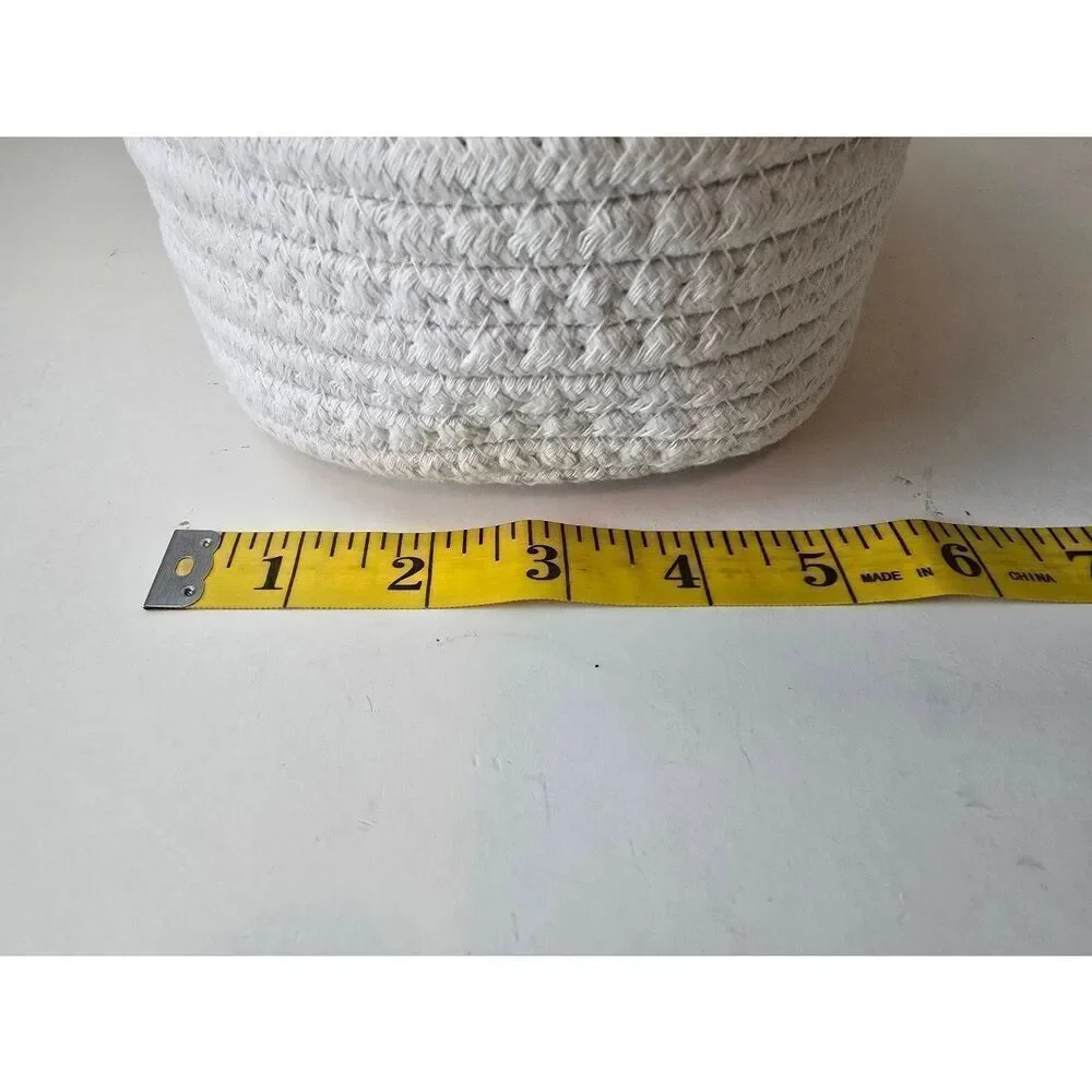 Cotton Rope Basket Oval White-Basket Only